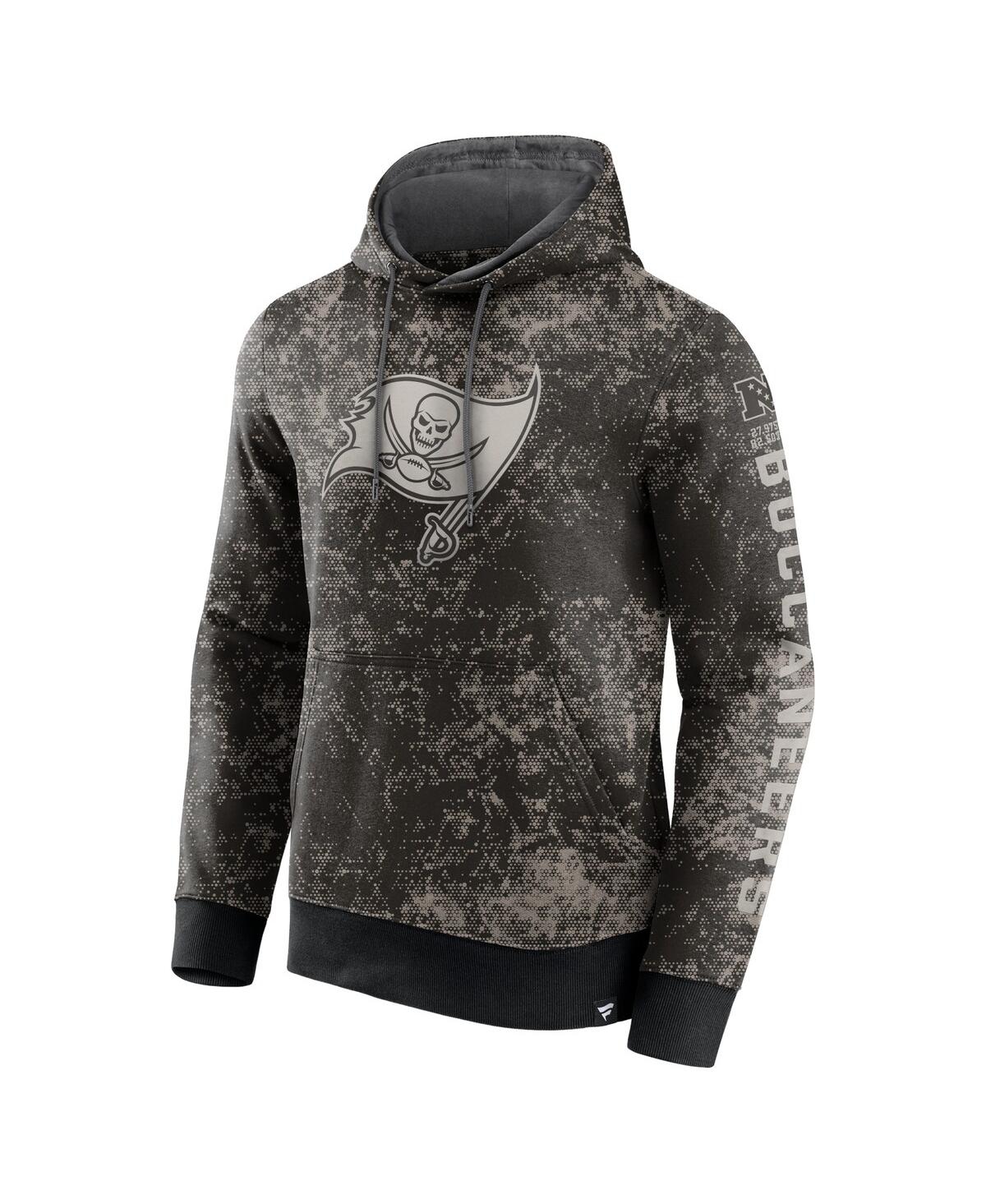 Men's Fanatics Gray Tampa Bay Buccaneers Blackout Tonal Pullover Hoodie - Gray