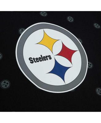 Men's Black Pittsburgh Steelers Allover Print Fleece Pullover Hoodie