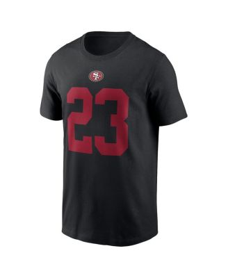 Men's Christian McCaffrey Black San Francisco 49ers Player Name and Number T-shirt