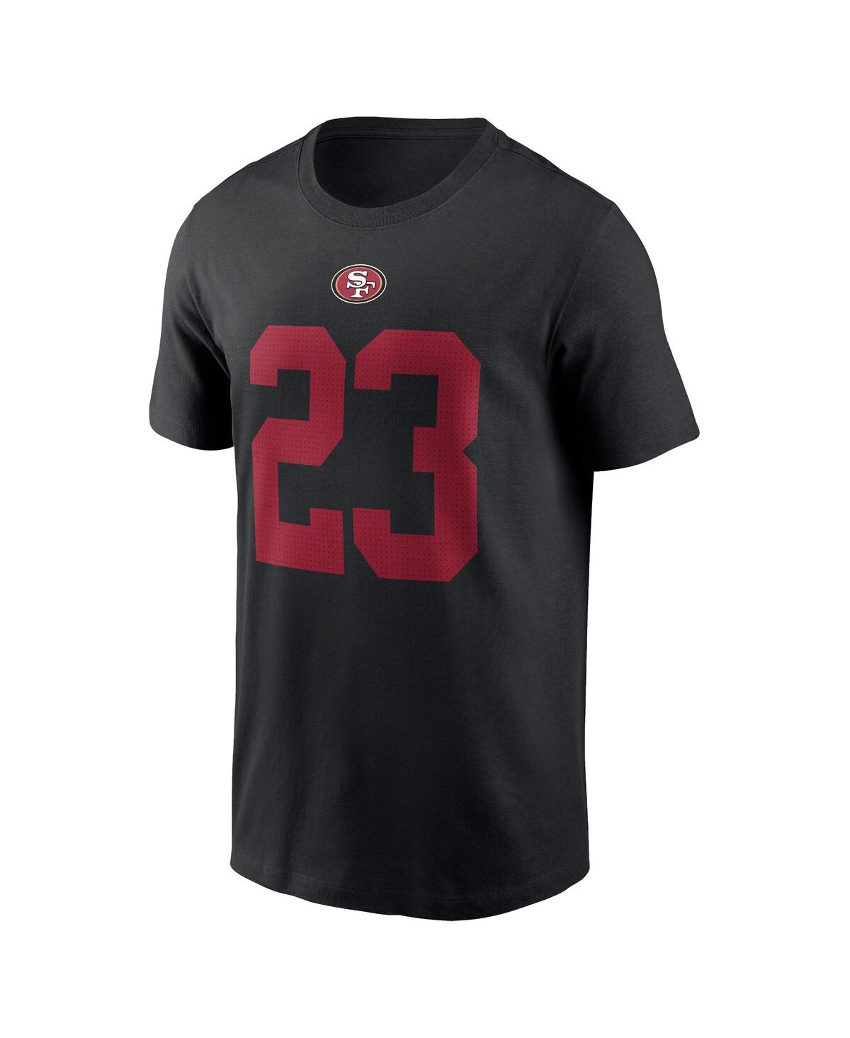 Men's Nike Christian McCaffrey Black San Francisco 49ers Player Name and Number T-shirt
