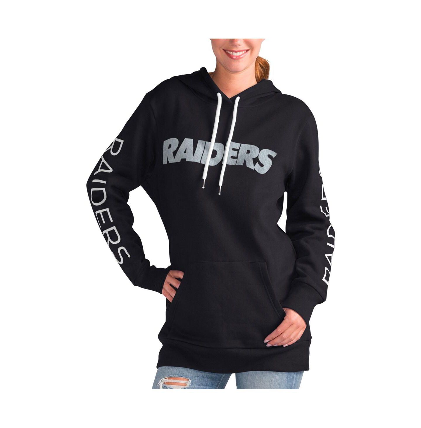 Женское худи G-III 4Her by Carl Banks Black Las Vegas Raiders Extra Inning Pullover — фото 1