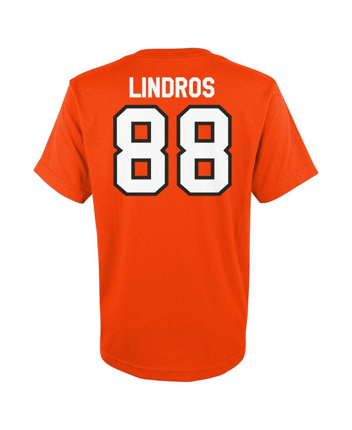 Big Boys Mitchell & Ness Eric LindrosPhiladelphia Flyers Name and Number T-shirt - Orange