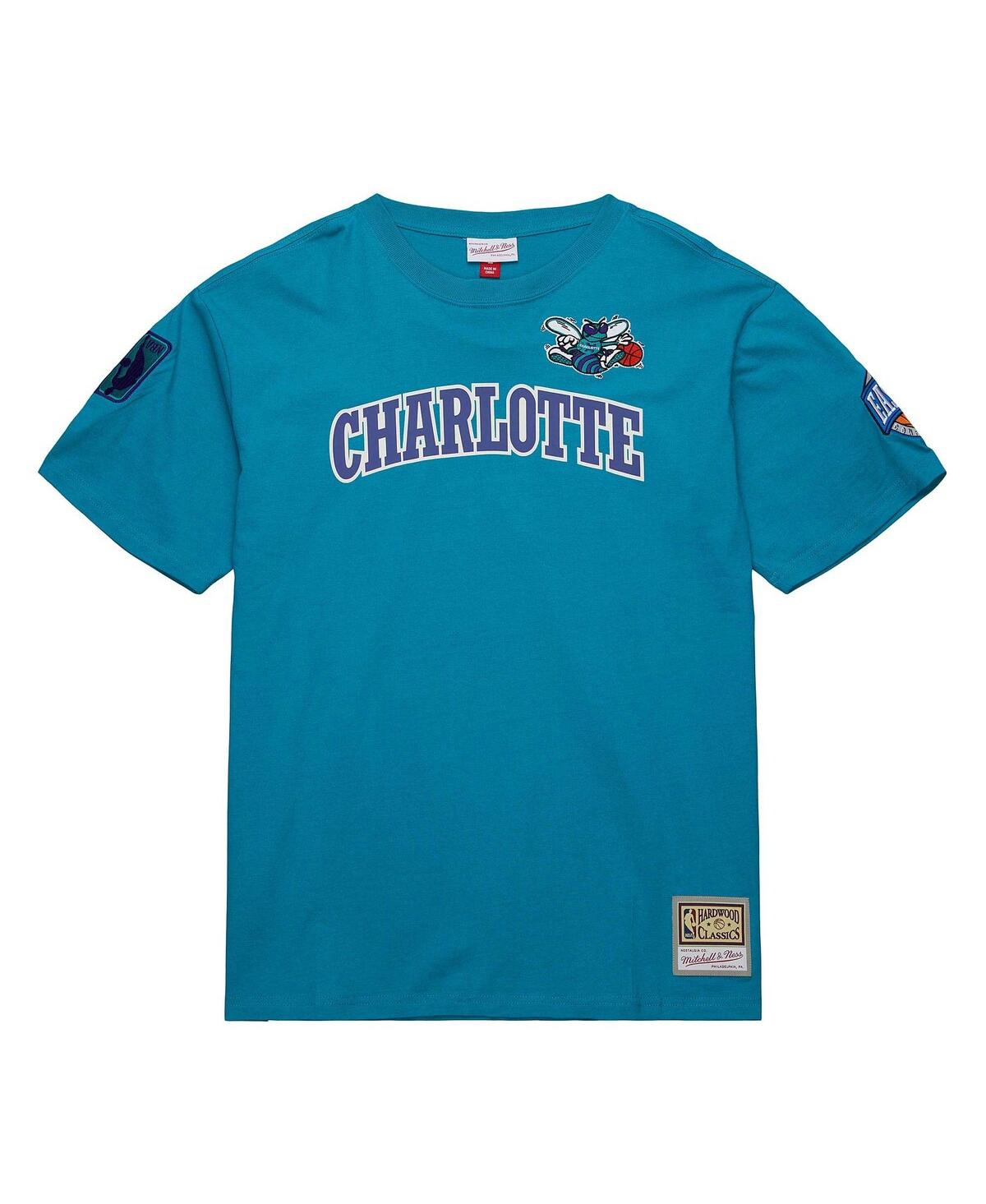 Men's Mitchell & NessCharlotte Hornets Hardwood Classics Nights Premium T-shirt - Teal