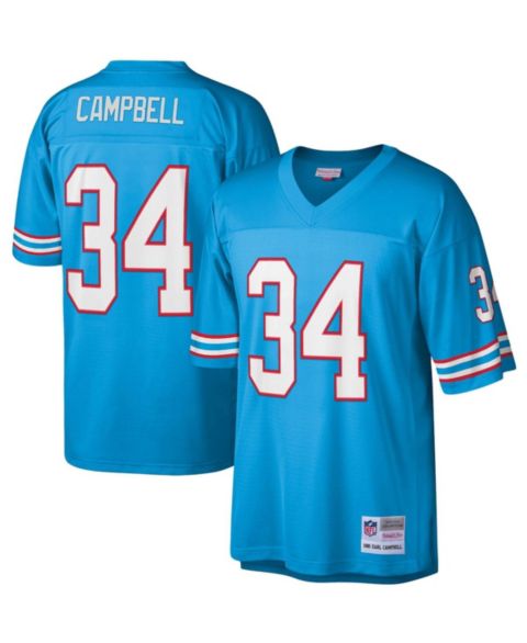 Мужской топ Mitchell & Ness Earl Campbell Light Blue Houston Oilers Legacy Replica Jersey