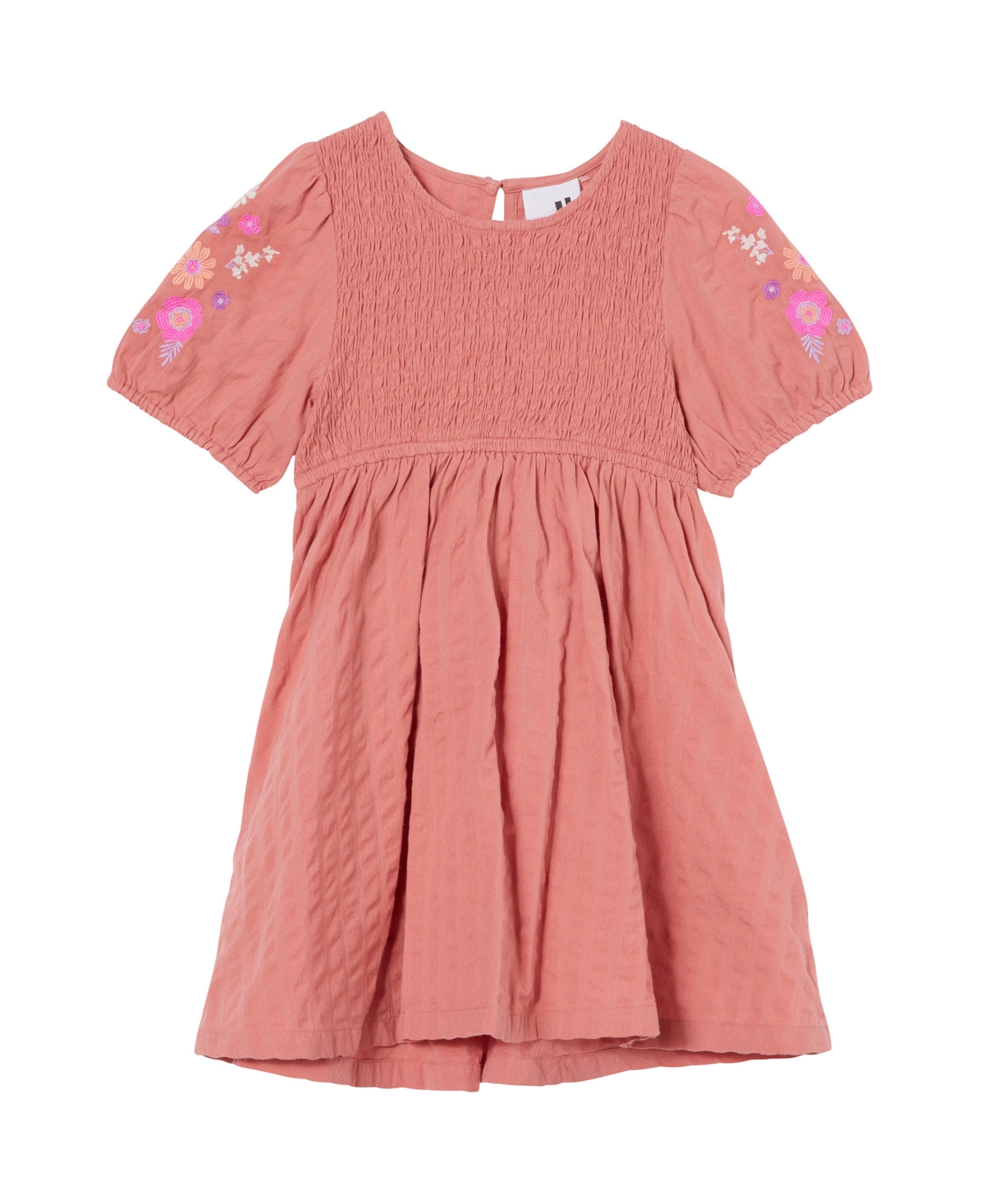 Cotton On Babies' Toddler Girls Billie Shirred Lightweight Dress In Clay Pigeon