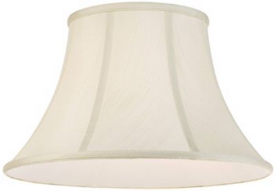 Imperial Shade Creme Large Bell Lamp Shade 9" Top x 17" Bottom x 11" Slant x 10.5" High (Spider) Replacement with Harp and Finial