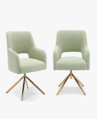 Mid-Century Modern Wide Boucle Swivel Accent Arm Chair (Set of 2)