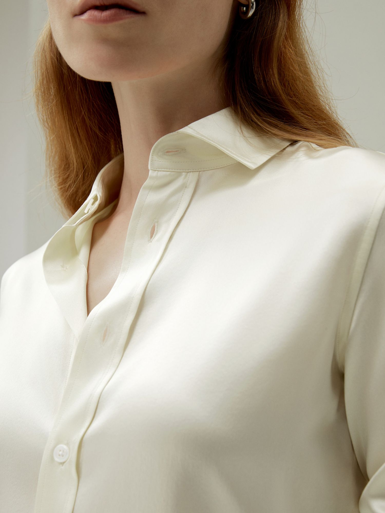 Women's Tailored Button Down Regular Fit Silk Shirt