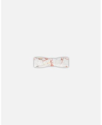 Baby Girl Organic Cotton Headband Heather Beige With Printed Cat - Infant