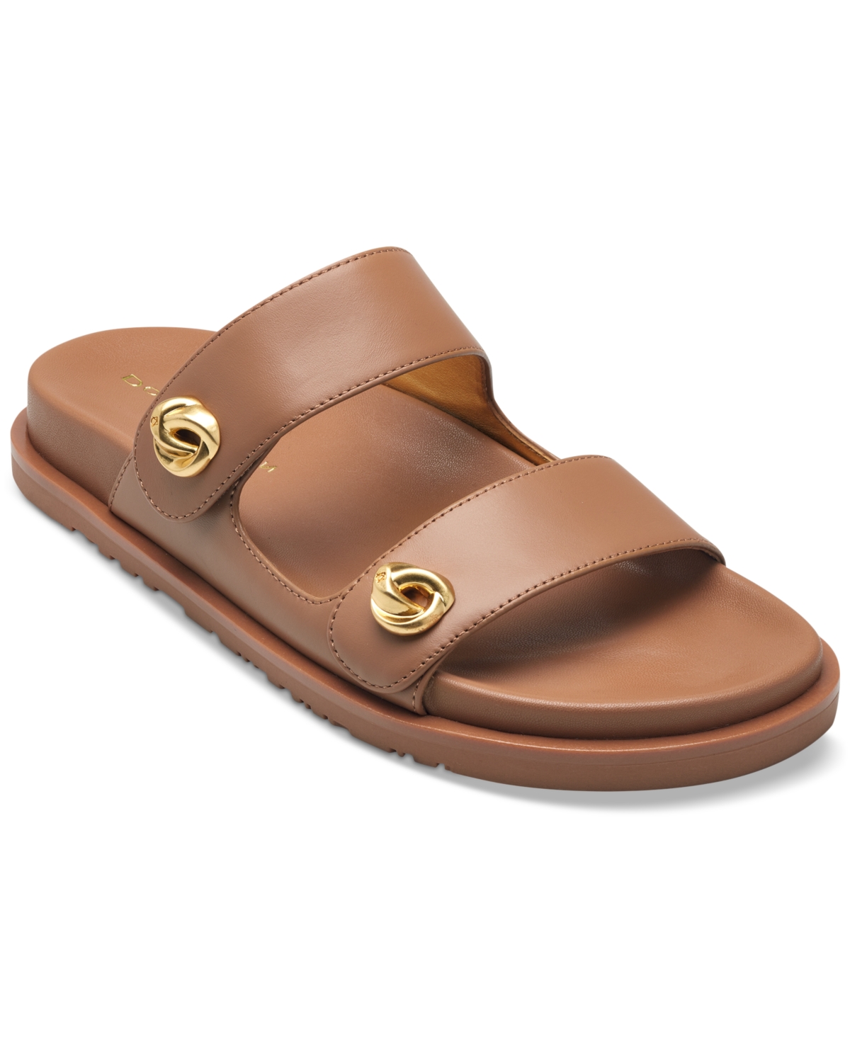 Donna Karan Hazley Flat Slide Sandals In Tan