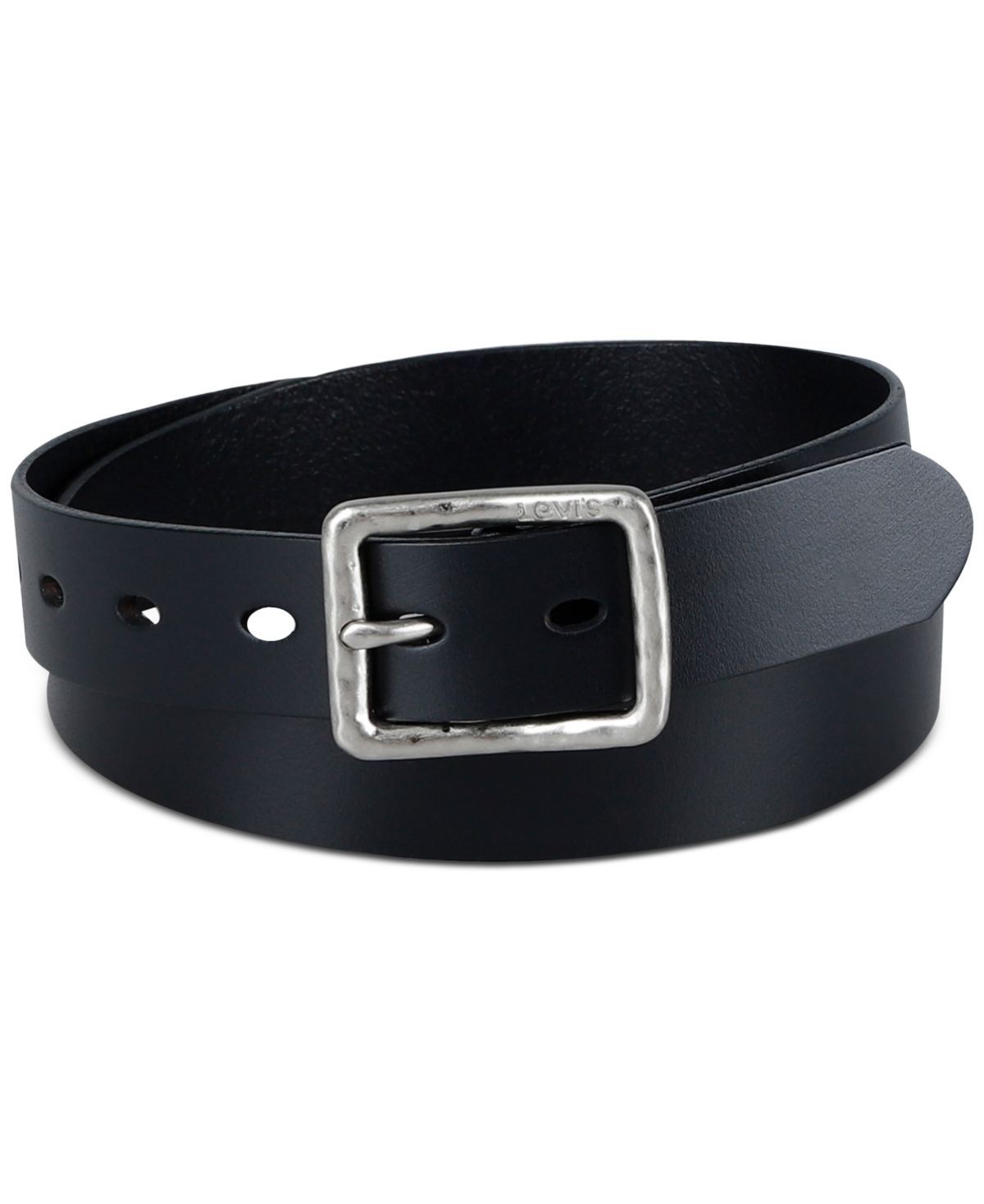 Shop Levi's Women's Hammered Center Bar Buckle Casual Leather Belt In Black