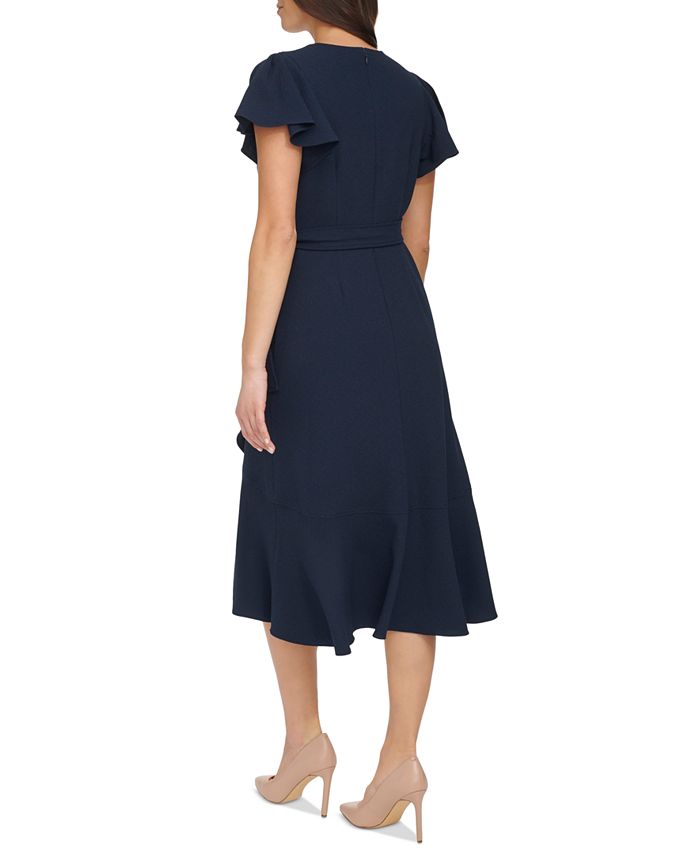 Tommy Hilfiger Women's FlutterSleeve RuffleHem Dress Macy's