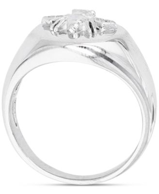 Cubic Zirconia Bee High-Polished Oval-Style Signet Ring