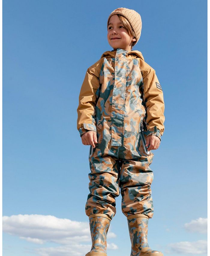 Deux Par Deux Kids Mid-Season One-Piece Outerwear - Waterproof Snowsuit With Hood