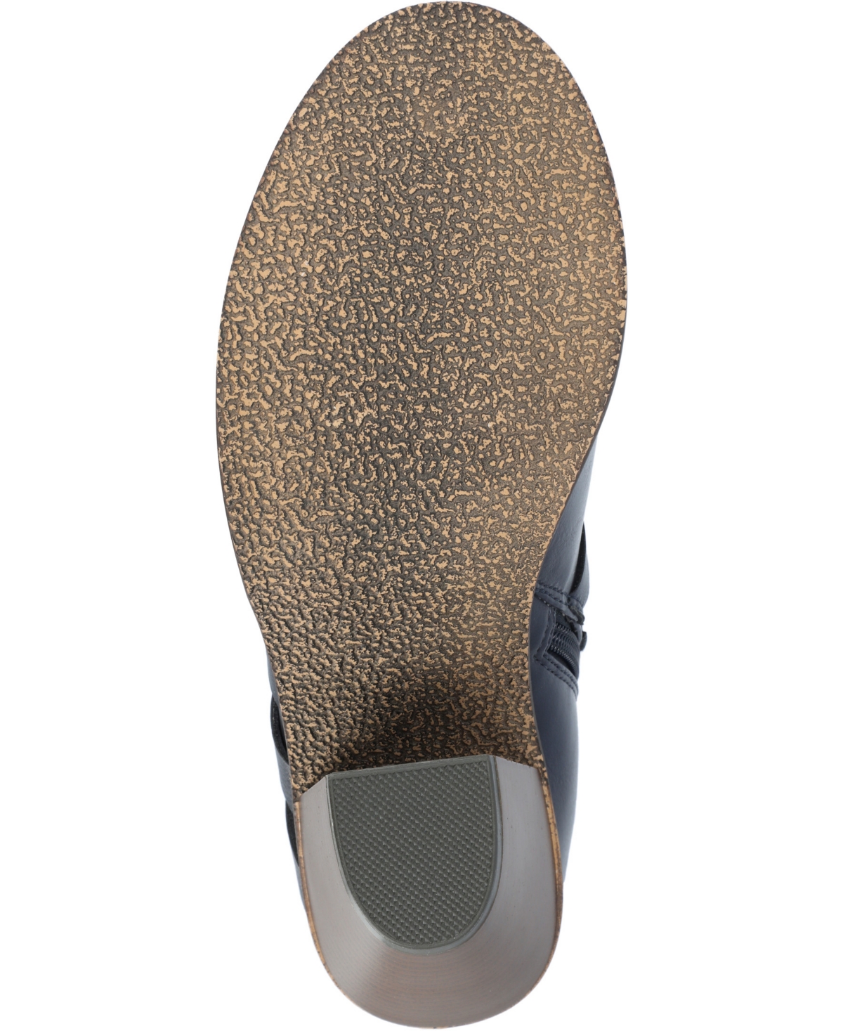 Journee Collection Women's Strap Wide Width Round Toe Stacked Heel Dress Booties