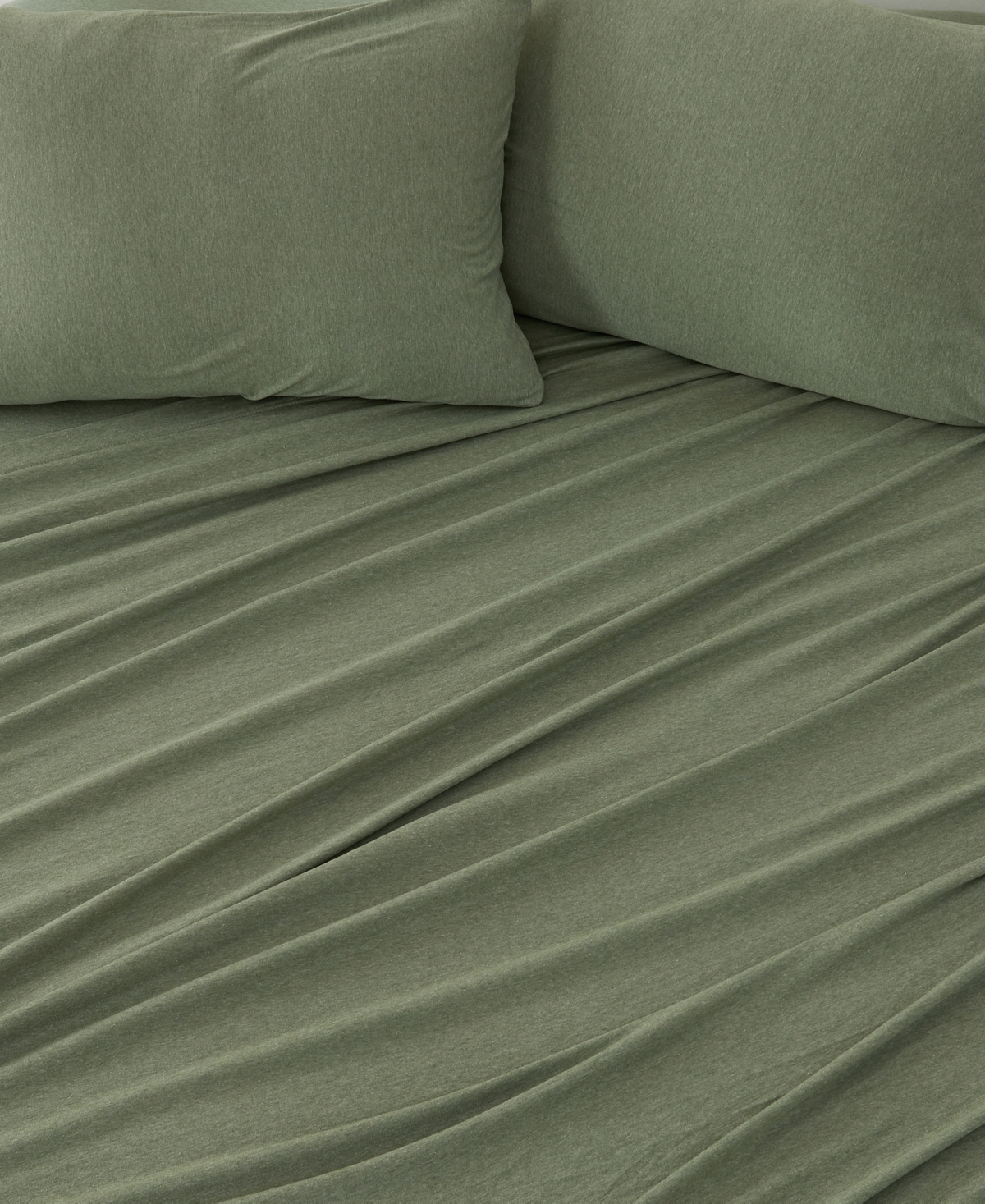 Premium Comforts Heathered Melange T-shirt Jersey Knit Cotton Blend 4 Piece Sheet Set,