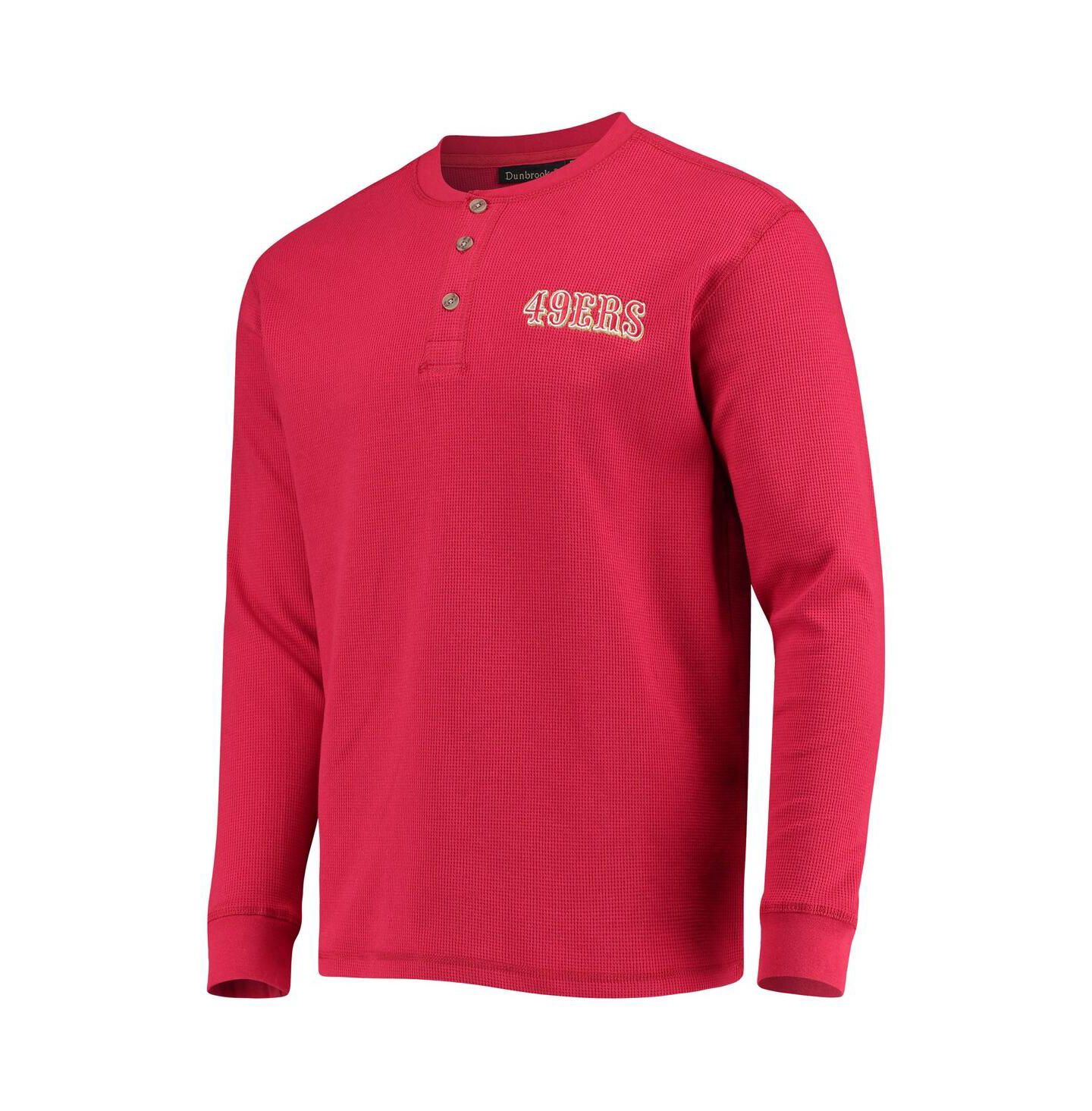 Мужская футболка Dunbrooke Scarlet San Francisco 49ers Logo Maverick Thermal Henley Long Sleeve — фото 2