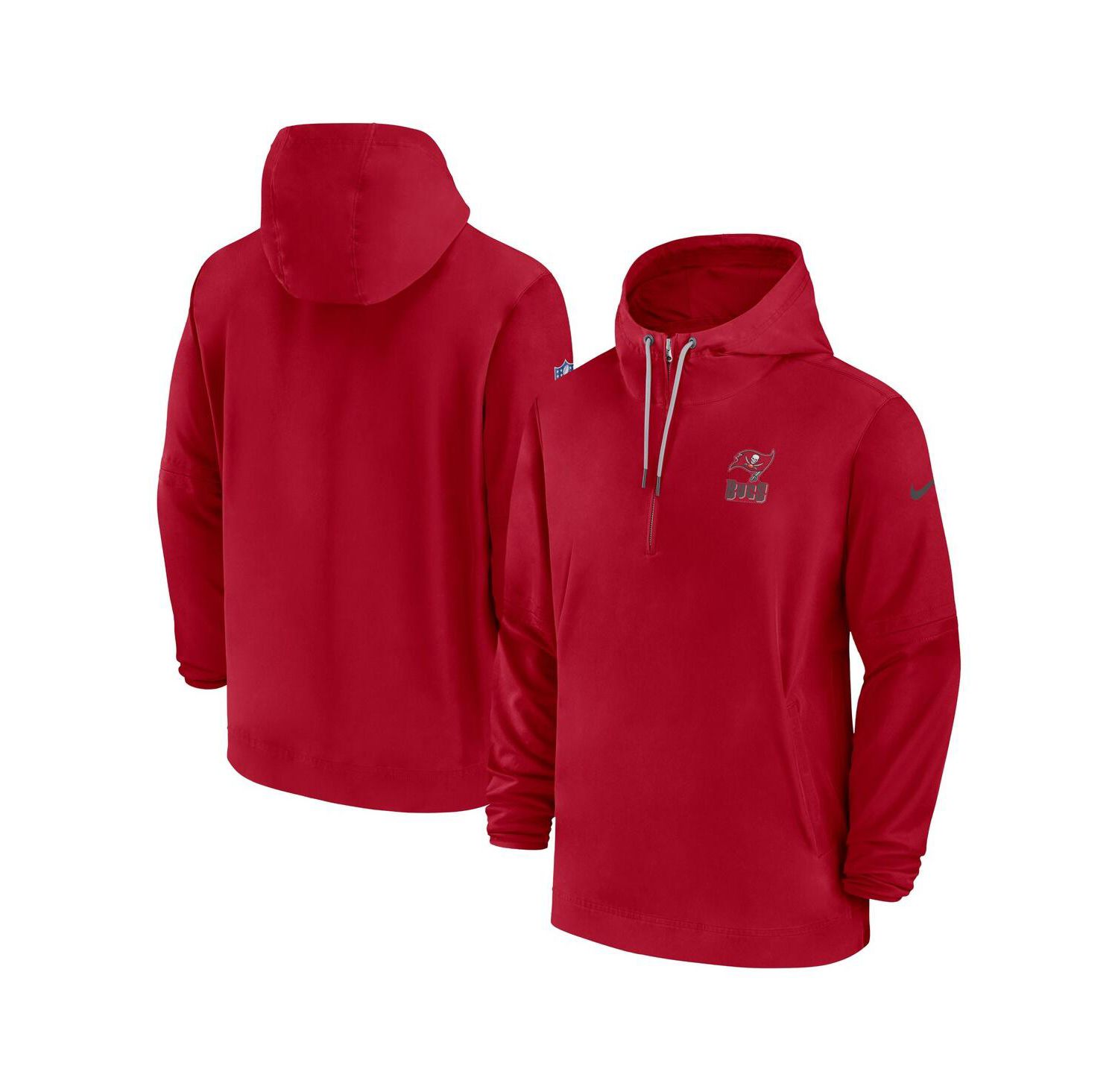 Men's Red Tampa Bay Buccaneers Sideline Half-Zip Hoodie
