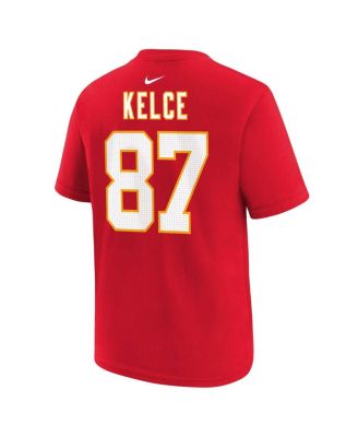 Little Boys and Girls Travis Kelce Red Kansas City Chiefs Player Name and Number T-shirt