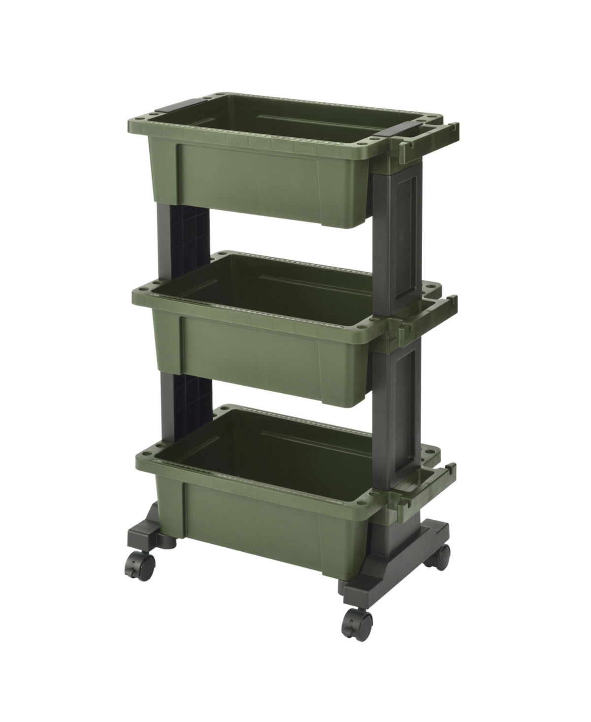 Jej Astage Heavy-duty Tool Trolley With Container Top In Green,black