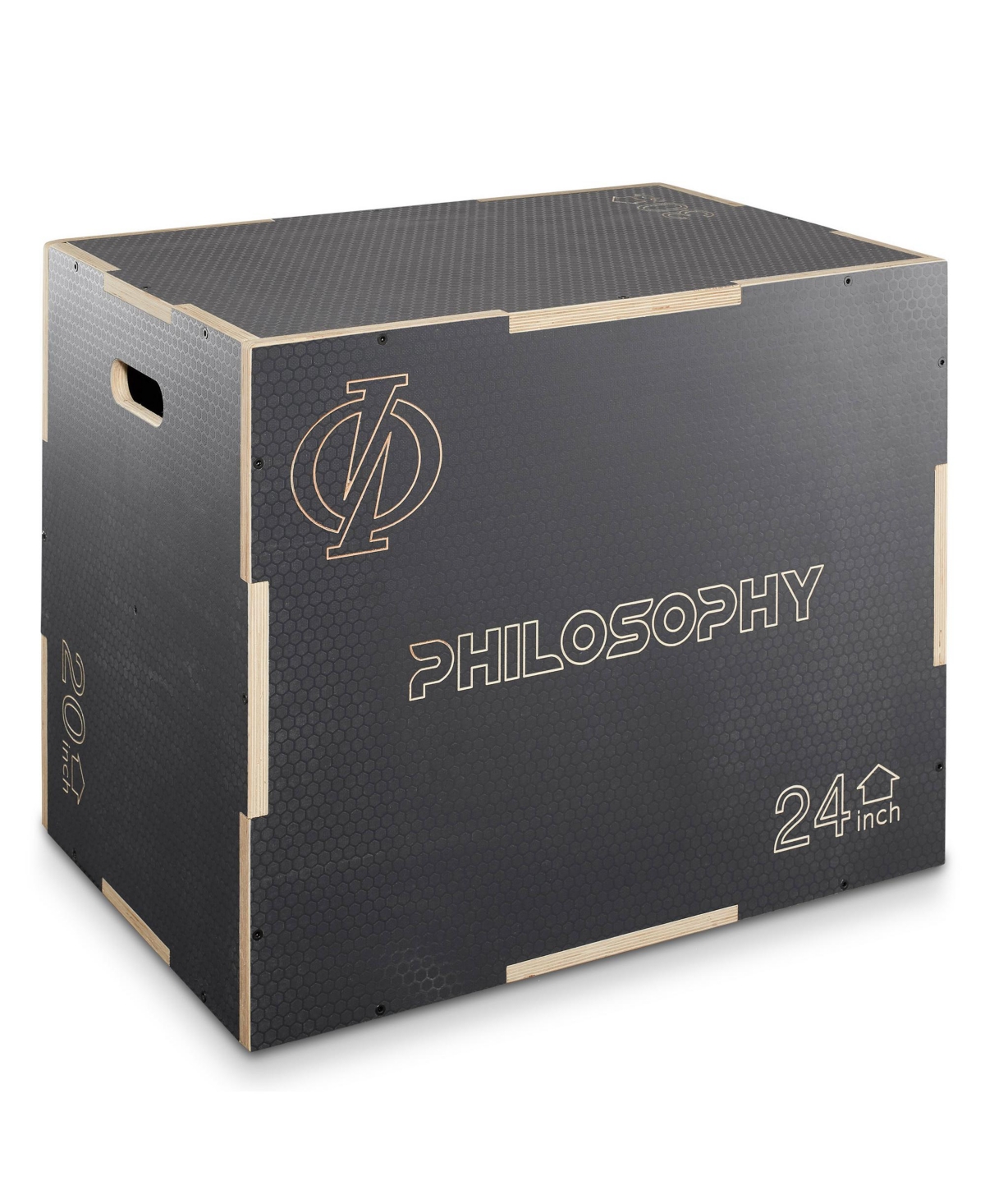 3 in 1 Non-Slip Wood Plyo Box, 30" x 24" x 20", Gray, Jump Plyometric Box for Training and Conditioning - Grey