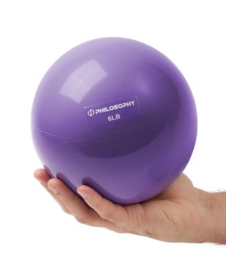 Toning Ball, 6 LB, Purple - Soft Weighted Mini Medicine Ball