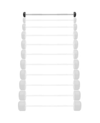 Rubber Fixed Barbell, 10 LB Pre-Loaded Weight Straight Bar for Strength Training & Weightlifting