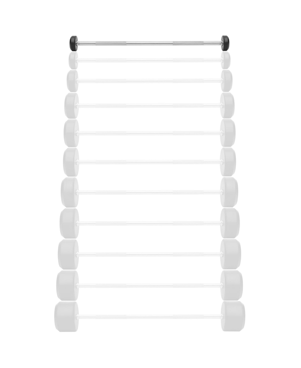 Philosophy Gym Rubber Fixed Barbell, 10 Lb Pre-Loaded Weight Straight Bar for Strength Training & Weightlifting