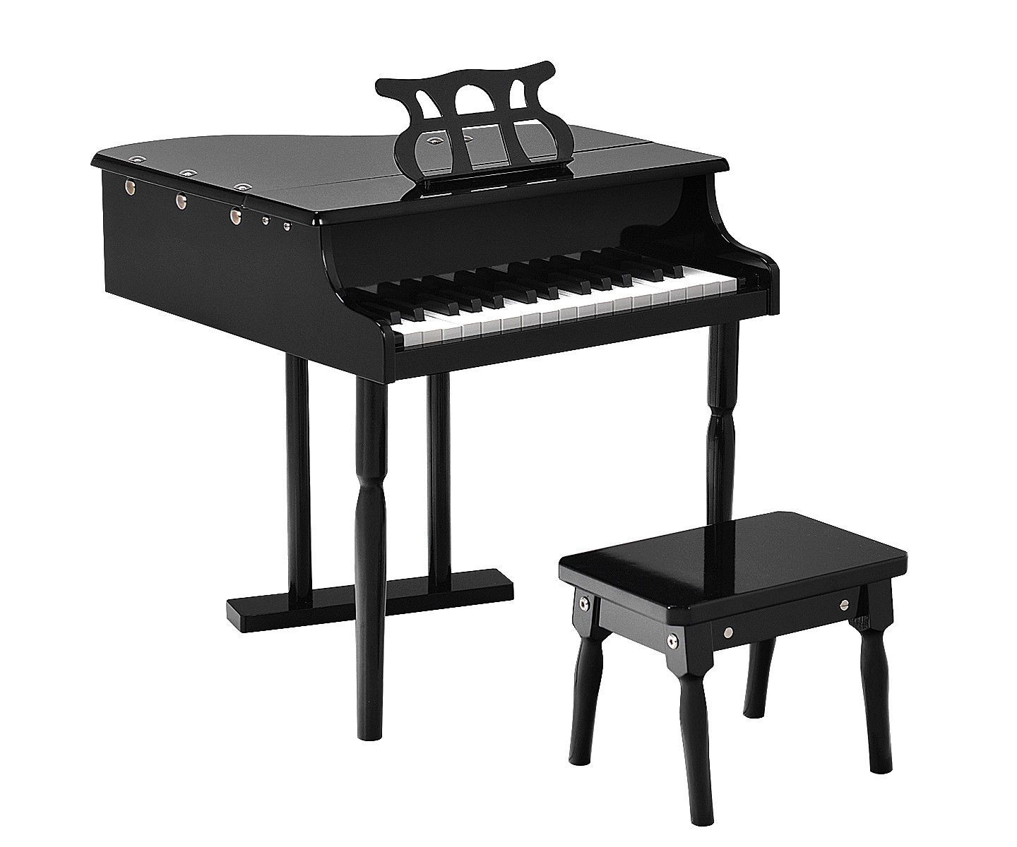 Детские игрушки Costway 30-Key Baby Grand Piano, Bench, and Music Holder, 3-Piece Set, Ages 1+, цвет: Чёрный — фото 9