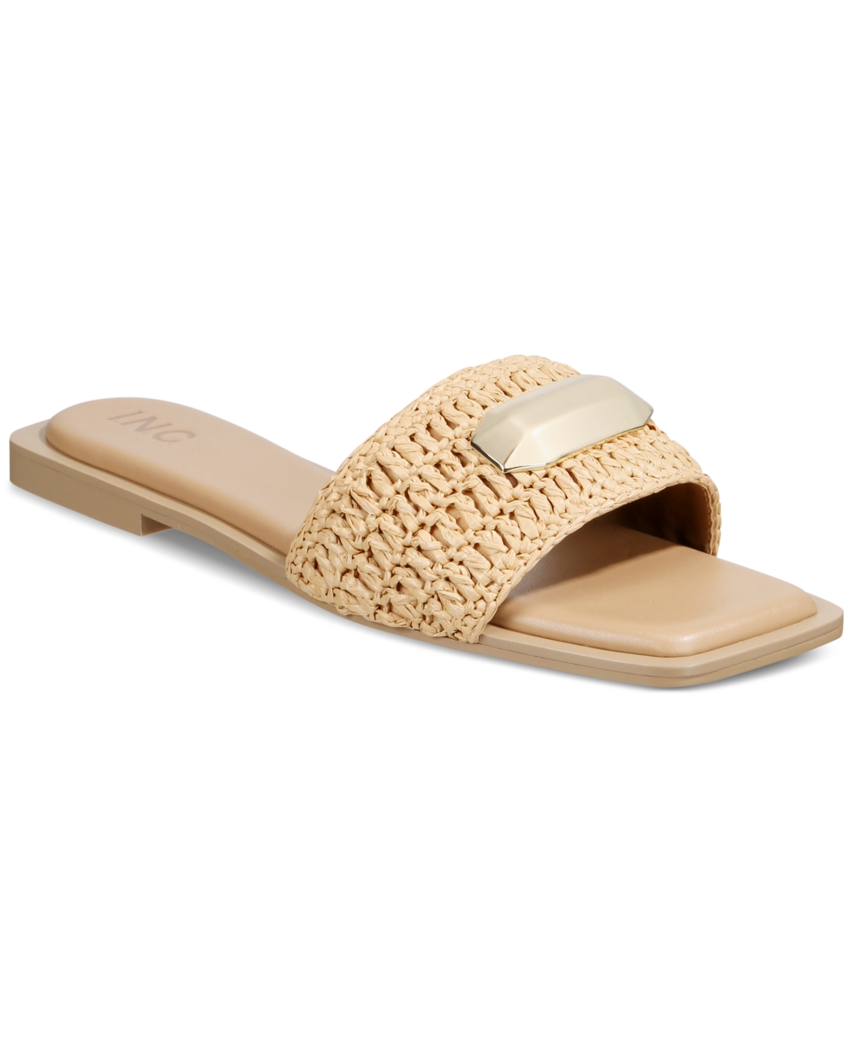 Inc International Concepts Women's Paramita Flat Sandals, Created For Macy's In Natural Raffia