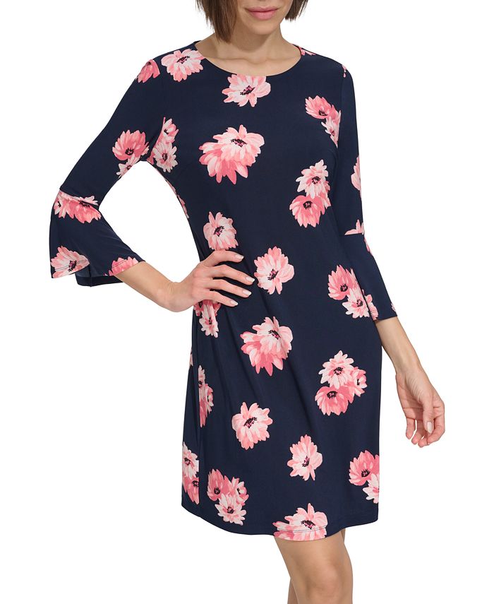 Tommy Hilfiger Women s Floral Bell Sleeve Shift Dress Macy s
