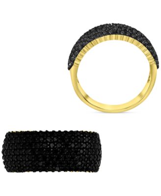 Black Cubic Zirconia Pav&eacute; Wide Seven Row Statement Ring (Also in White Cubic Zirconia)