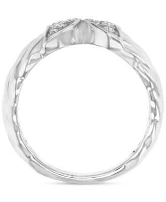 Cubic Zirconia Pav&eacute; Openwork Twist Style Statement Ring