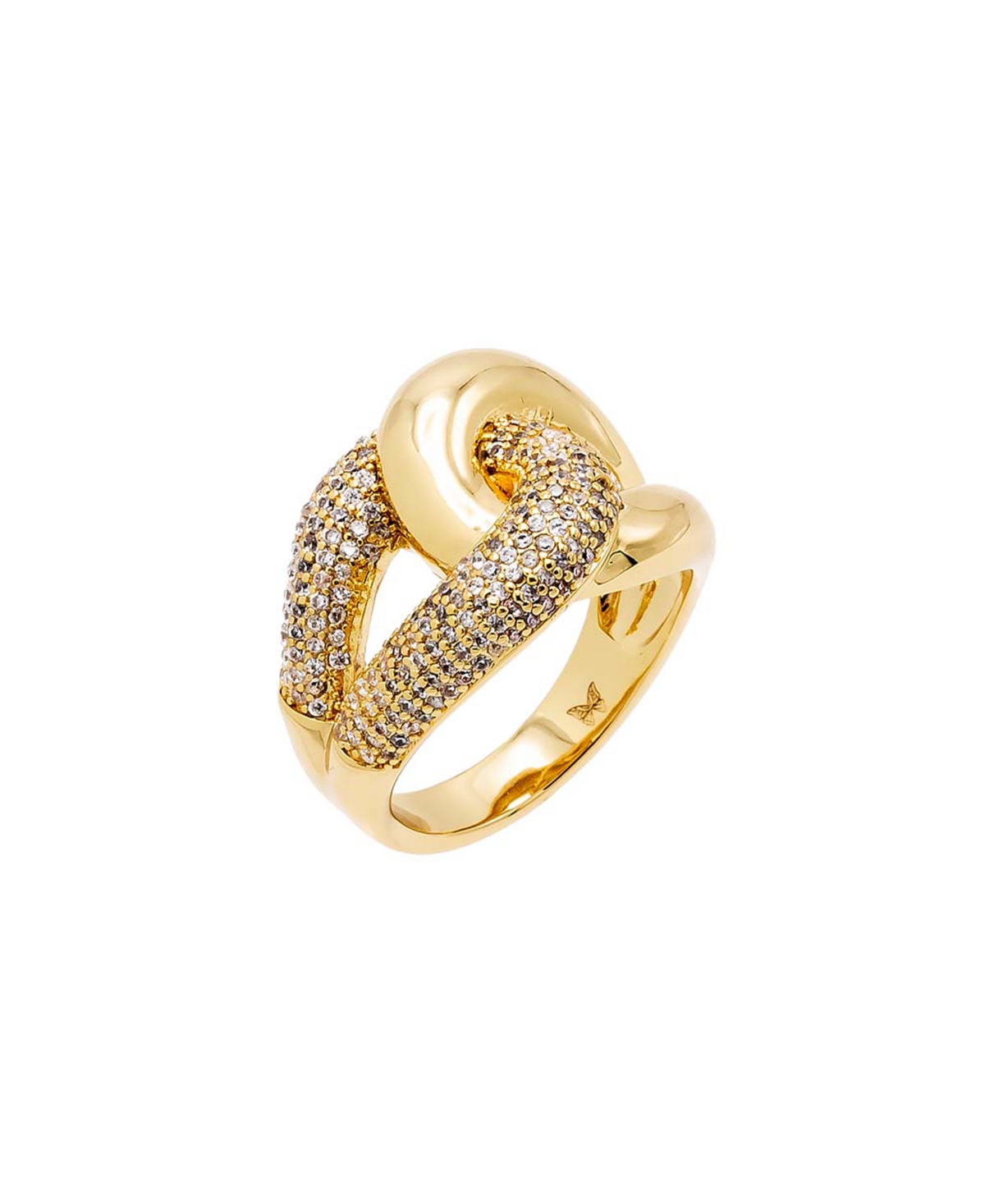 By Adina Eden Solid And Pave Intertwined Ring In Gold