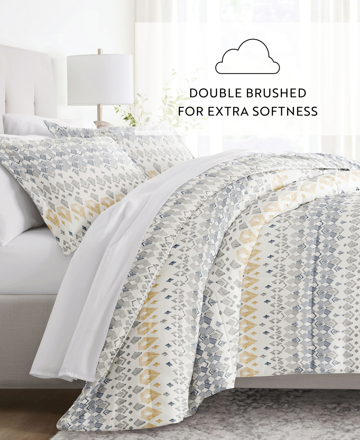Ienjoy Home Mayan Stamp 3-piece Comforter Set, King/california King In Gray