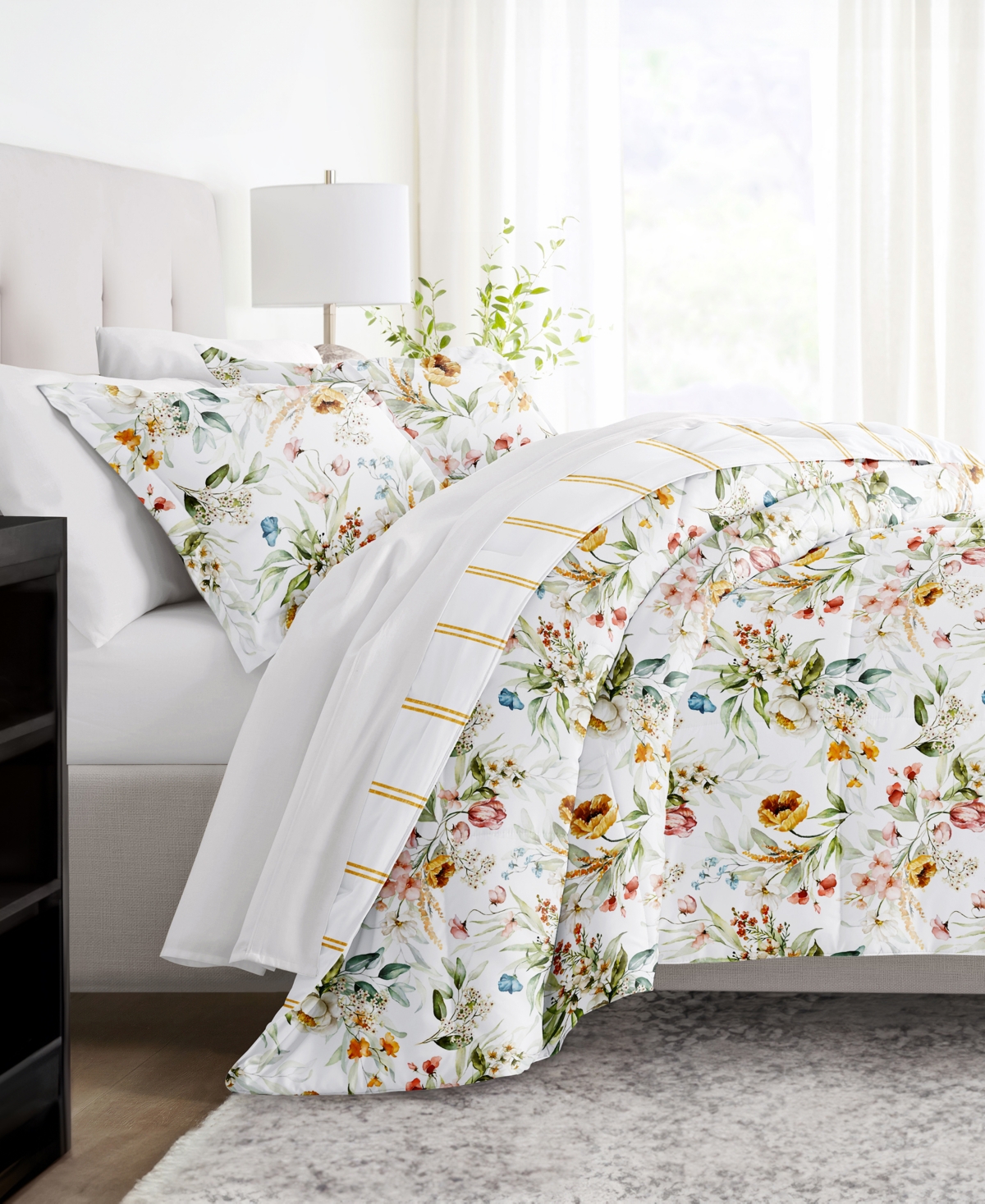 Ienjoy Home Chintz Floral Stripe 2-piece Comforter Set, Twin/twin Xl In Clay