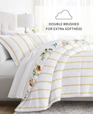Chintz Floral Stripe 3-Piece Comforter Set, Full/Queen