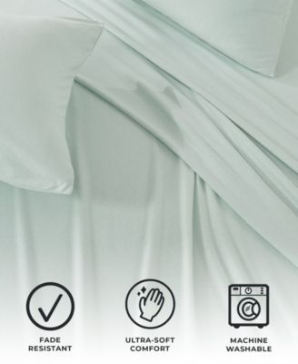 Heathered Melange T-shirt Jersey Knit Cotton Blend 3 Piece Sheet Set, Twin