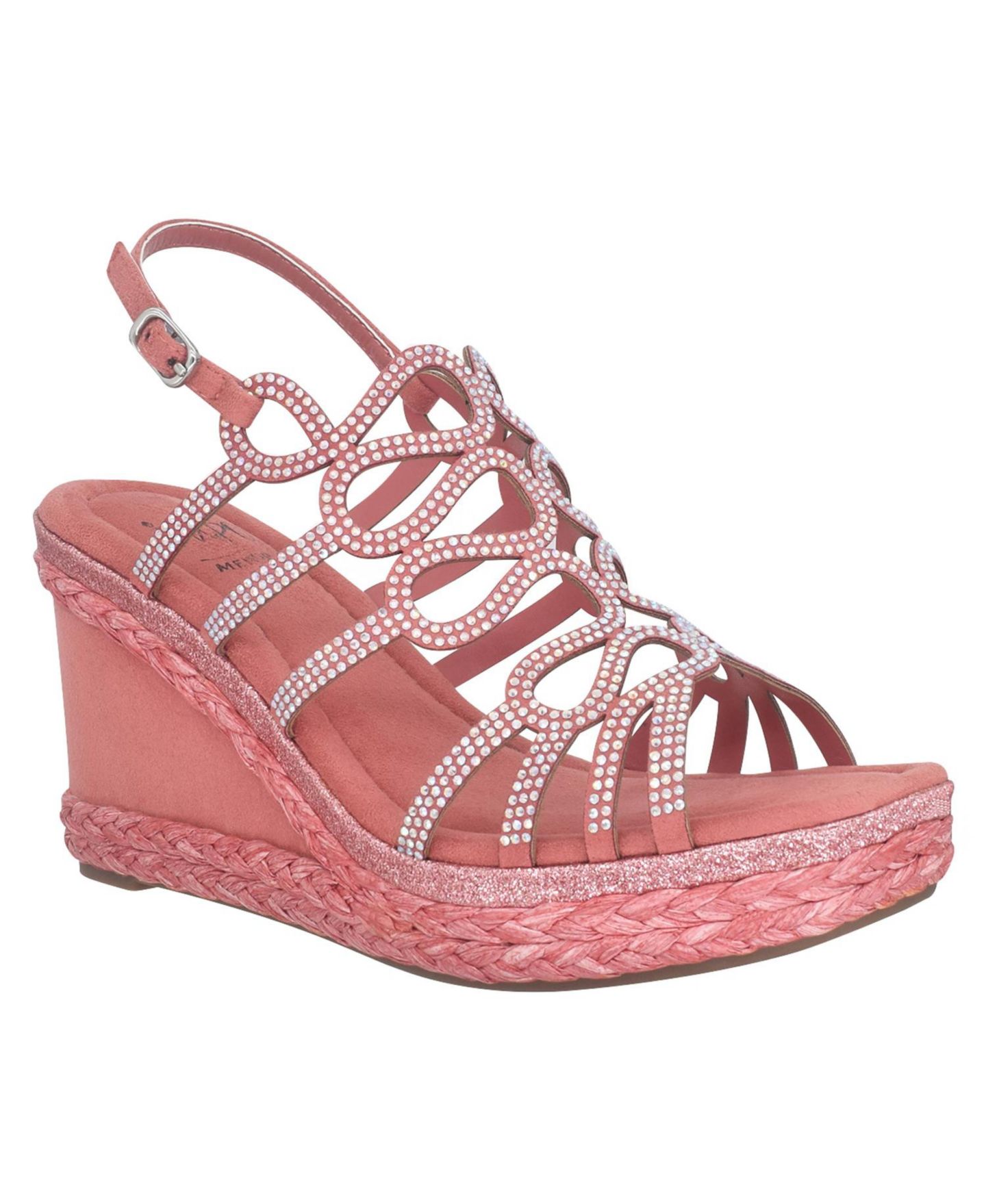 Женские сандалии Impo Orleans Raffia Platform Wedge, цвет: Выцветший розовый — фото 1