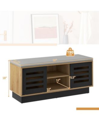 Shoe Bench with 6 Storage Compartments and 3 Adjustable Shelves