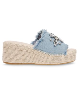 Women's Crystal Espadrille Wedge Sandals