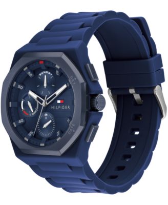 Tommy Hilfiger Men's Multifunction Blue Silicone Watch 44mm