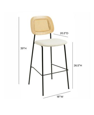2 Pcs Rattan Counter Stool