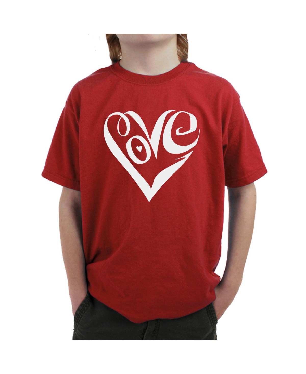 Boy's Word Art T-shirt - Script Love Heart