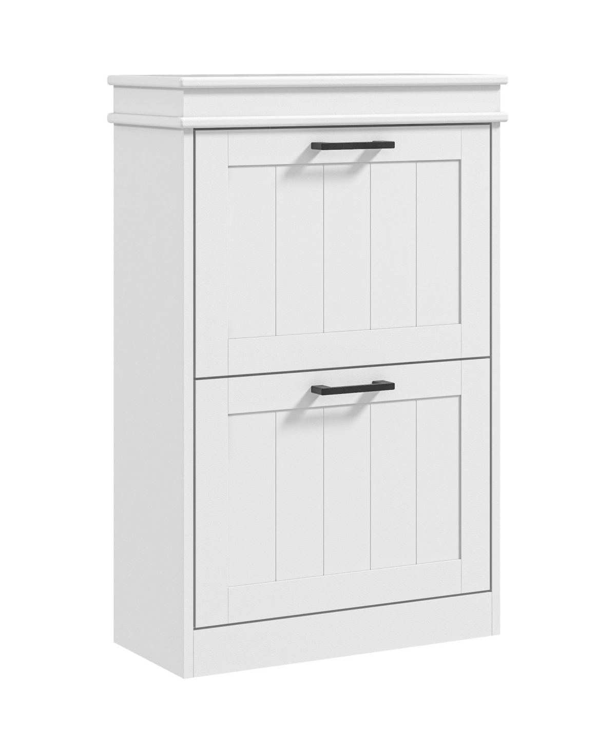 Shoe Cabinet with 2 Flip Drawers for 10 Pairs of Shoes - White