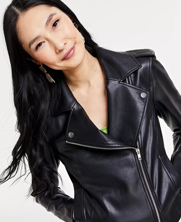 Women's Faux-Leather Jacket - thumbnail 4