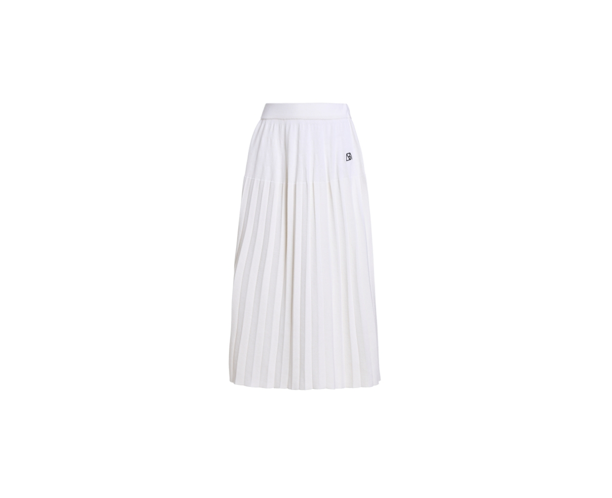 Women's Merino Pleated Skirt - White