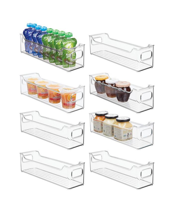 mDesign Slim Plastic Storage Organizer Bin for Home and Kitchen, 8 Pack - Clear - Macy's