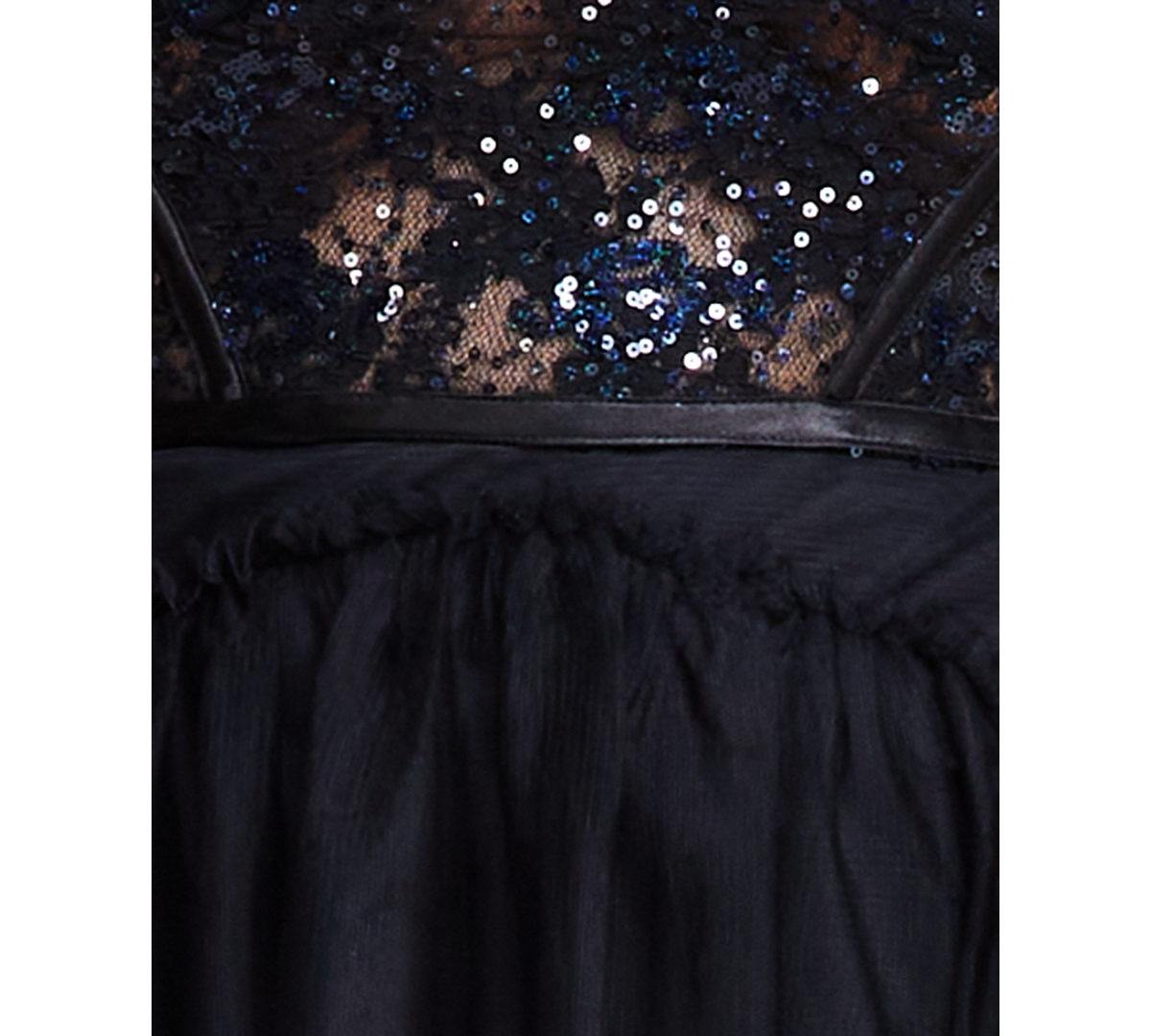 City Studios Plus Size Sequin Tiered Mesh Gown, Created for Macy's