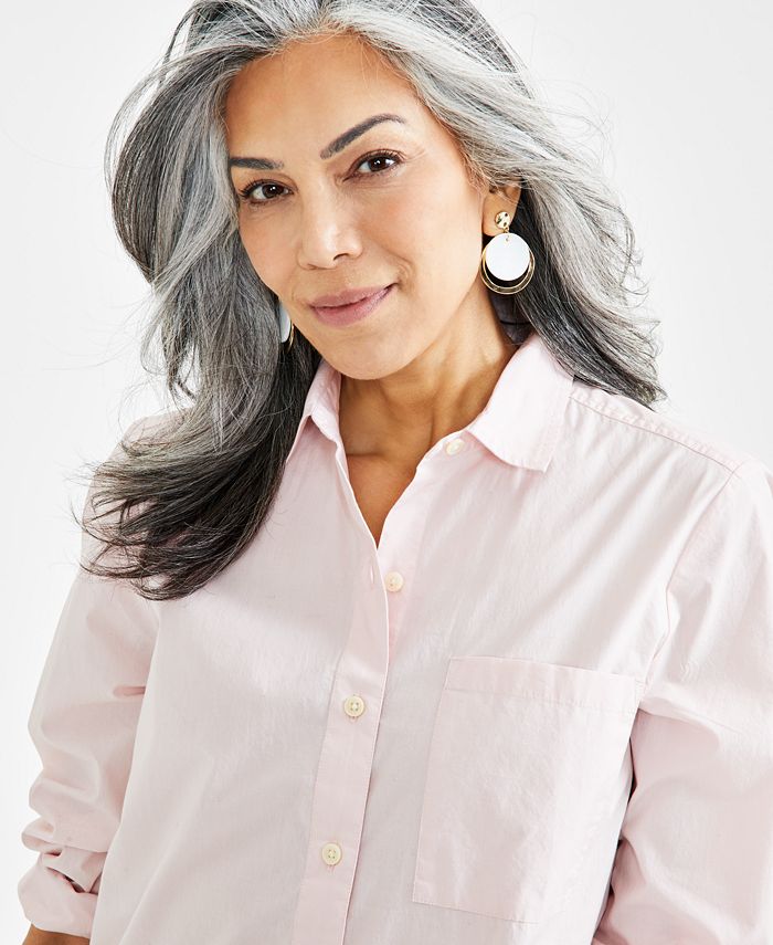Style & Co Women's Cotton Button Up Shirt, Created for Macy's Macy's